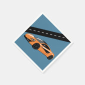 Orange Sportwagen Serviette (Ecke)