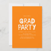 Orange Spray Paint Foto Graduation Party Einladung (Rückseite)
