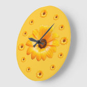 Orange Spring Flash African Daisy Fotografen Große Wanduhr (Winkel)