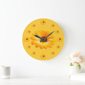 Orange Spring Flash African Daisy Fotografen Große Wanduhr (Zuhause)