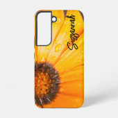Orange Spring Flash African Daisy Nah-Up Foto Samsung Galaxy Hülle (Rückseite)