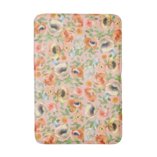 Orange Spring Flowers Badematte (Vorderseite Vertikal)