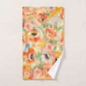 Orange Spring Flowers Badhandtuch Set (Handtuch)