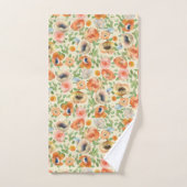 Orange Spring Flowers Badhandtuch Set (Handtuch)