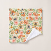 Orange Spring Flowers Badhandtuch Set (Waschlappen)
