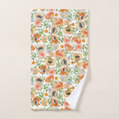 Orange Spring Flowers Badhandtuch Set (Handtuch)