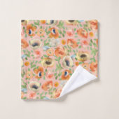 Orange Spring Flowers Badhandtuch Set (Waschlappen)
