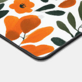 Orange Spring Flowers Botanical Pattern Floral Schreibtischunterlage (Ecke)