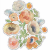 Orange Spring Flowers Bouquet Aufkleber (Vorderseite)