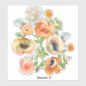 Orange Spring Flowers Bouquet Aufkleber (Blatt)