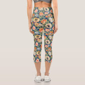 Orange Spring Flowers Capri Leggings (Rückseite)