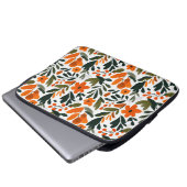 Orange Spring Flowers Elegant Chic Floral Pattern Laptopschutzhülle (Vorne Knopf)