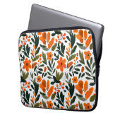 Orange Spring Flowers Elegant Chic Floral Pattern Laptopschutzhülle (Vorderseite Links)