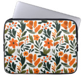Orange Spring Flowers Elegant Chic Floral Pattern Laptopschutzhülle (Vorderseite)