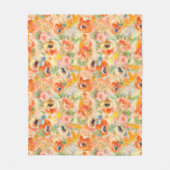 Orange Spring Flowers Fleecedecke (Vorderseite)
