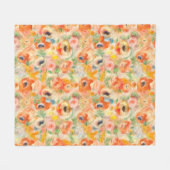 Orange Spring Flowers Fleecedecke (Vorderseite (Horizontal))