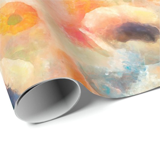 Orange Spring Flowers Geschenkpapier (Rolleneckpunkt)