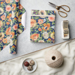 Orange Spring Flowers Geschenkpapier