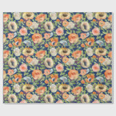 Orange Spring Flowers Geschenkpapier (Flach)