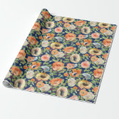 Orange Spring Flowers Geschenkpapier (Ungerollt)