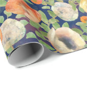 Orange Spring Flowers Geschenkpapier (Rolleneckpunkt)