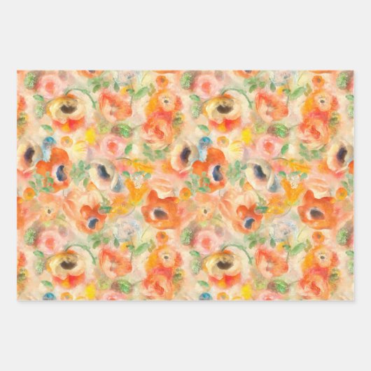 Orange Spring Flowers Geschenkpapier Set (Vorderseite 3)