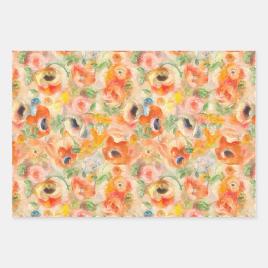 Orange Spring Flowers Geschenkpapier Set (Vorderseite)