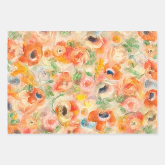 Orange Spring Flowers Geschenkpapier Set (Vorderseite 2)