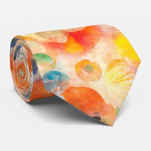 Orange Spring Flowers Krawatte (Gerollt)