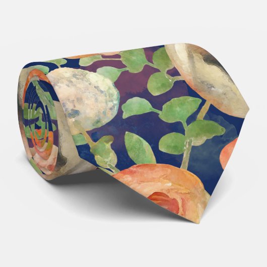 Orange Spring Flowers Krawatte (Gerollt)