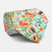 Orange Spring Flowers Krawatte (Gerollt)