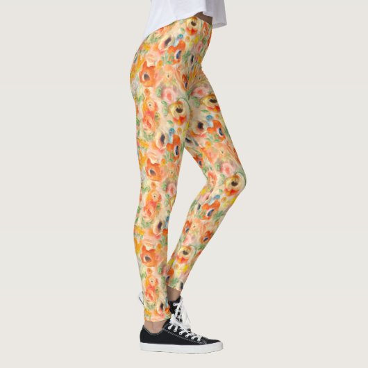 Orange Spring Flowers Leggings (Rechts)