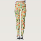 Orange Spring Flowers Leggings (Vorderseite)