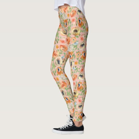 Orange Spring Flowers Leggings (Links)