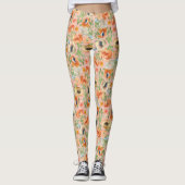 Orange Spring Flowers Leggings (Vorderseite)