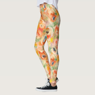 Orange Spring Flowers Leggings
