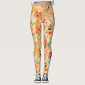 Orange Spring Flowers Leggings (Vorderseite)