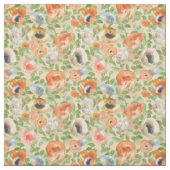 Orange Spring Flowers Muster Stoff (Muster)