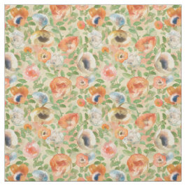 Orange Spring Flowers Muster Stoff