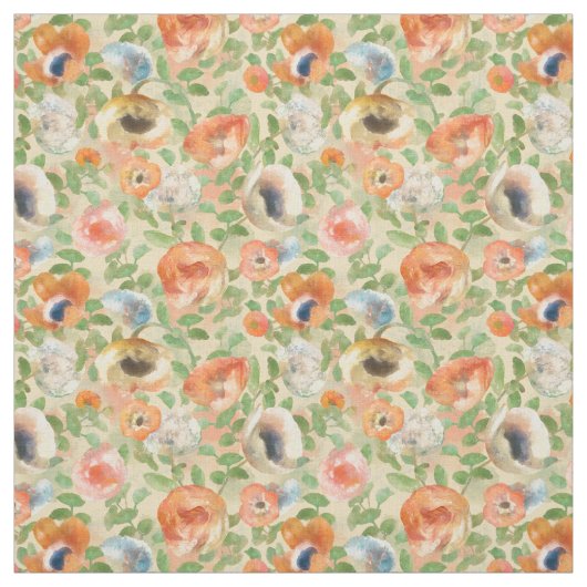 Orange Spring Flowers Muster Stoff (Muster)