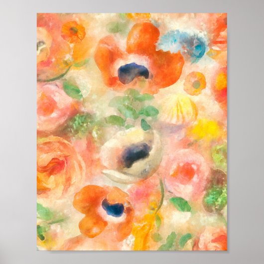 Orange Spring Flowers Poster (Vorne)