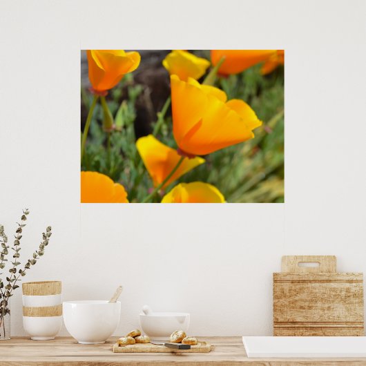 Orange Spring Flowers Poster (Küche)