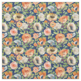 Orange Spring Flowers Stoff