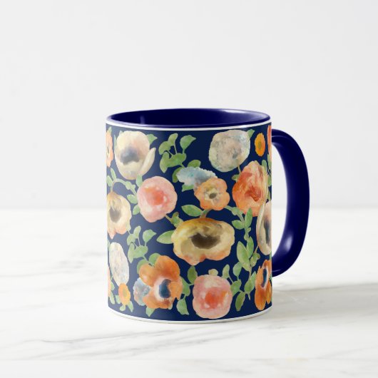 Orange Spring Flowers Tasse (VorderseiteRechts)