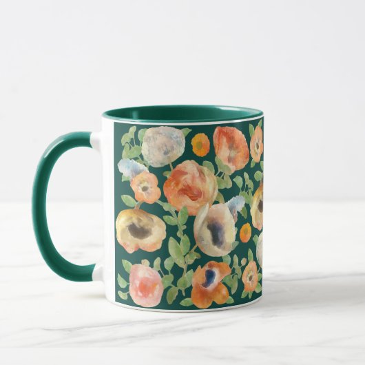 Orange Spring Flowers Tasse (Links)
