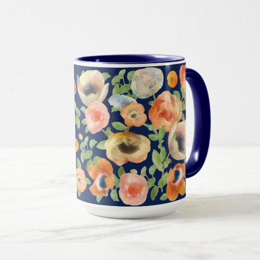 Orange Spring Flowers Tasse (VorderseiteRechts)