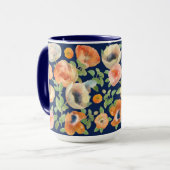 Orange Spring Flowers Tasse (Vorderseite Links)