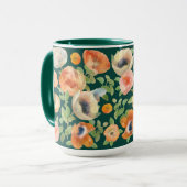 Orange Spring Flowers Tasse (Vorderseite Links)