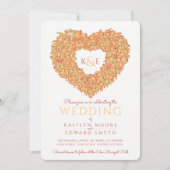 Orange Spring tulips Blume Herzenslust Hochzeit Einladung (Vorderseite)