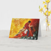 Orange Spritzen Karte (Gelbe Blume)